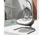 Alfie Double Hanging Egg Chair - Grey with Light Grey cushions - Egg Chairs