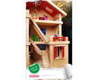 Wooden 3 Level DIY Dolls Doll House Girls Kids Pretend Play Toys Furniture Set Kit