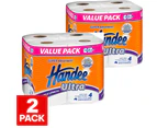 2x Handee Double Length Paper Towel (120 Sheets Per Roll), White (Pack of 4) Equals 8 standard rolls