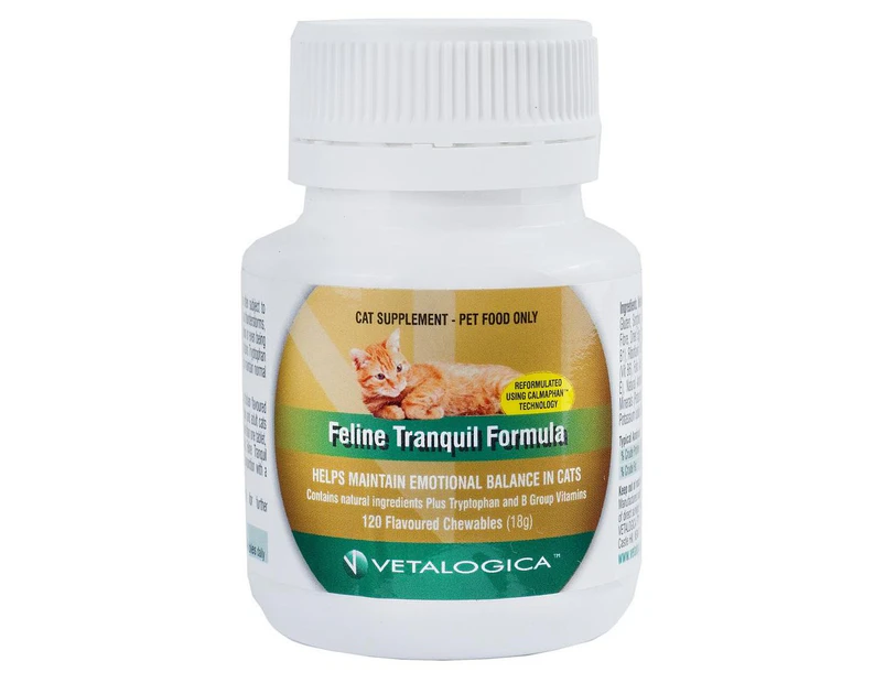 Vetalogica  Feline Tranquil Formula  Anti Anxiety Treatment for Cats  120 Tablets 120pk