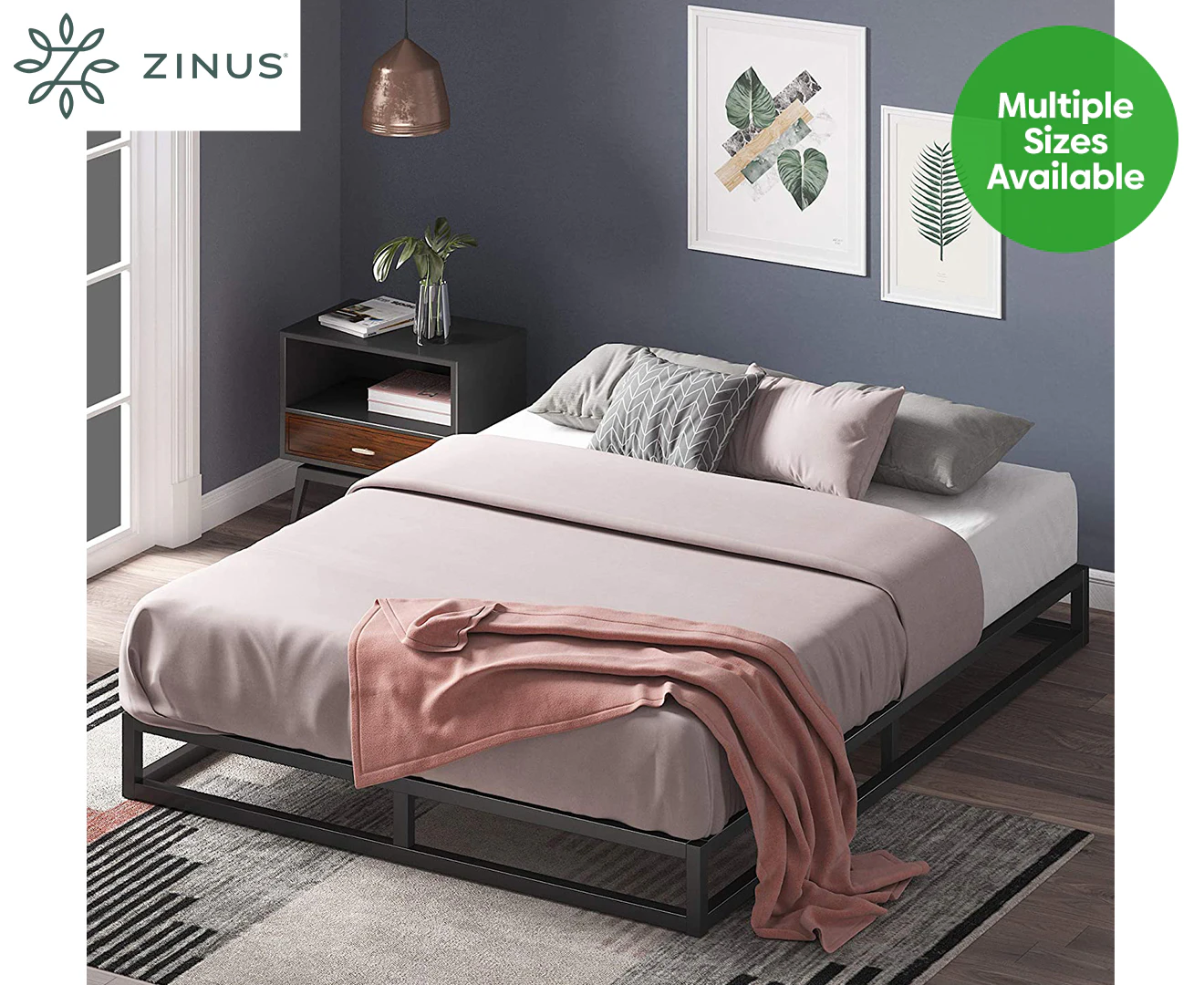 Zinus Metal Black Bed Frame Low