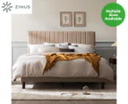 Zinus Bed Frame with Tall Headboard - Beige