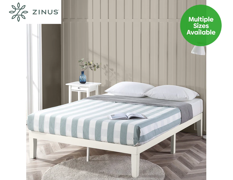 Zinus Moiz Wood Bed Base Frame - White