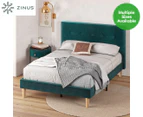 Zinus Green Velvet Fabric Bed