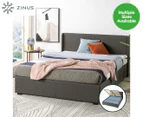 Zinus Dark Grey Gas Lift Storage Bed Frame