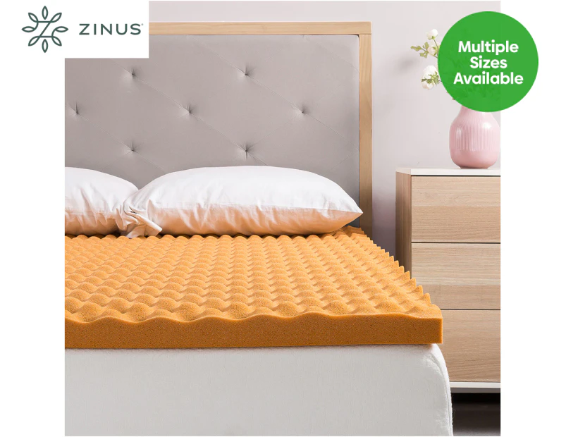 Zinus 4cm Copper Infused Convoluted Memory Foam Mattress Topper / Protector