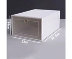 Clear PP Stackable Dust-proof Flip Drawer Shoes Box Storage Container Organizer-Black unique value