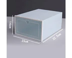 Clear PP Stackable Dust-proof Flip Drawer Shoes Box Storage Container Organizer-Black unique value