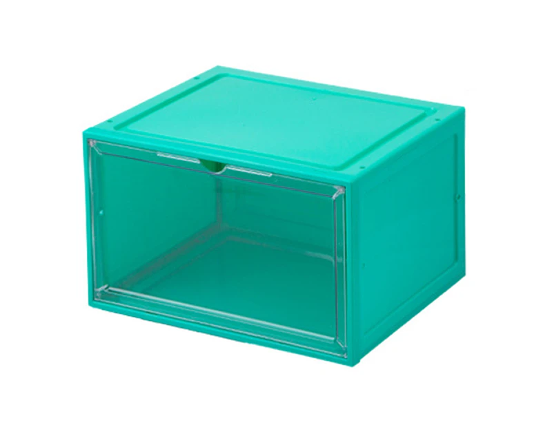 Home Transparent Plastic Magnetic Stackable Shoes Box Organizer Storage Case-Blue 2 unique value