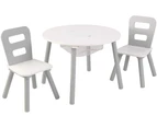 Round Table and 2 Chair Set for Kids (Gray)