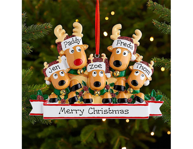 2021 Personalized Reindeer Family Cute Resin Christmas Tree Decor 5 New Reindeer