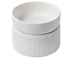 Elevated Cat Food Bowl Widen Raised Cat Food Dishes for Protecting Spine, Reliefing Whisker Fatigue white