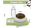 Tilted Cat Food and Water Bowl Set, Raised Ceramic Cat Bowl with Automatic Water Dispenser Bottle style1