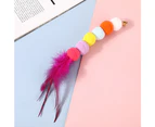 3pcs cat wand toy supplement replacement head interactive cat toy hair ball and feather style5