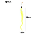5pcs Cat toy supplement cat toy wand replacement supplement caterpillar cat wand accessory yellow