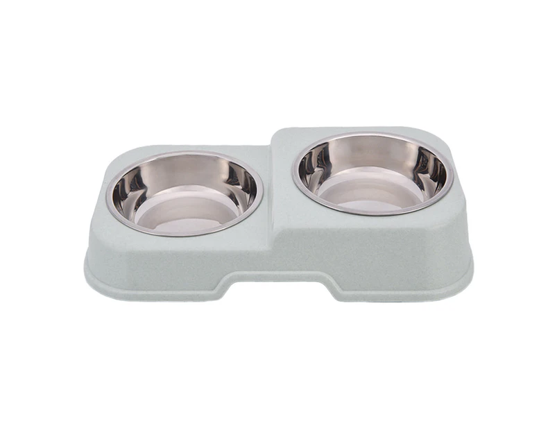 Dog Bowls Water and Food Double Bowls Stainless Steel Bowls,Pet Feeder Bowls for Medium Dogs Cats green