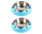 2pcs Stainless Steel Dog Bowls, Food and Water Anti Skid Pet Bowls for Cats Dogs style1