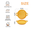 Ceramic Cat Bowl, Whisker Fatigue Relief Cat Food Dish, Shallow Wide Pet Feeding Plate for Cat yellow