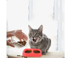 Pets Double Dish Food Water Bowl,Cat and dog food water bowl red