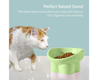 Elevated Cat Bowls Ceramic Raised Cat Food Bowl for Protecting Pet's Spine green