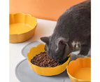 Ceramic Cat Food Bowl Small Dogs Bowl,Pet Food Water Feeder ,Flower Bowl yellow