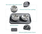 Cat Food Bowls, Cat Bowls Non-Skid Silicone Pads, Removable Stainless Steel Food and Water Dishes gray