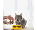 Pets Double Dish Food Water Bowl,Cat and dog food water bowl yellow