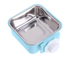 Dog Bowl, Stainless Steel Removable Hanging Food Water Bowl,Pet Cage Bowls blue S