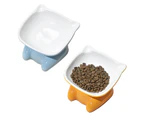 2pcs Cat Bowl Ceramic Pet Bowl Tilted Bowl for Food and Water, Anti Vomiting Cat Feeder Bowl style1