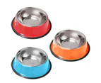 3pcs Stainless Steel Cat Bowls,Puppy Animal Bowls for Food and Water, Colored Non Skid style4
