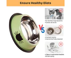 3pcs Cat Bowl Pet Bowl Stainless Steel Cat Food Water Bowl with Non-Slip Rubber Base style5