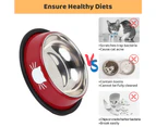 3pcs Cat Bowl Pet Bowl Stainless Steel Cat Food Water Bowl with Non-Slip Rubber Base style6