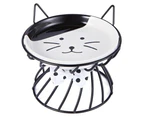 Cat Food Dishes, Elevated Cat Bowls with Non Slip Metal Stand, Raised Cat Food and Water Bowl black