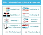 Sports Accessories Bundle 20 in 1 Family Accessories Kit Compatible with Nintendo Switch Sports Games