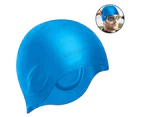 Swim Cap for Women and Men with Average or Large Heads - Great for Adults, Older Kids, Boys and Girls - Free Nose Clip-Blue