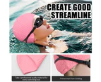Silicone Swim Cap,Comfortable Bathing Cap Ideal for Curly Short Medium Long Hair, Swimming Cap for Women and Men, Shower Caps Keep Hairstyle Unchanged-Pink