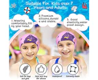 1 Pieces Swim Caps Waterproof Comfy Bathing Caps Non-Slip Cartoon Kids Swimming Hat for Long and Short Hair Durable Silicone Swimming Caps for Kids-pink