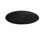 120cm Round Fluffy Soft Rug Anti-Slip Floor Mat Carpet Cushion Bedroom Decor - Black