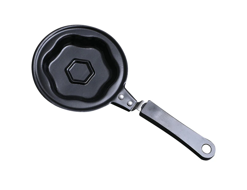 Mini Egg Breakfast Fryer Multi-styles Non-stick Pan Pancakes Crepe Pan Molds For Home Kitchen(black)(1pcs)