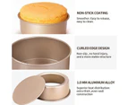 Round 8 Inch Cake Pan With Removable Bottom Non-stick Deep Baking Diy Mold Carbon Steel Bakeware (champagne Gold)1pcs