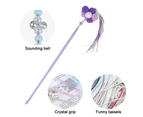 Interactive cat toy fairy funny cat stick and ribbon ball cat sports play cat and indoor cat toy-purple