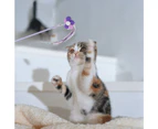 Interactive cat toy fairy funny cat stick and ribbon ball cat sports play cat and indoor cat toy-purple