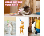 5pcs cat wand toy interactive cat toy catnip fish color ribbon indoor cat toy-coffee