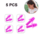 5 Pairs Kids Ear Plugs Noise Cancelling Reusable Earplugs for Sleeping and Swimming-Pink