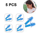 5 Pairs Kids Ear Plugs Noise Cancelling Reusable Earplugs for Sleeping and Swimming-Blue