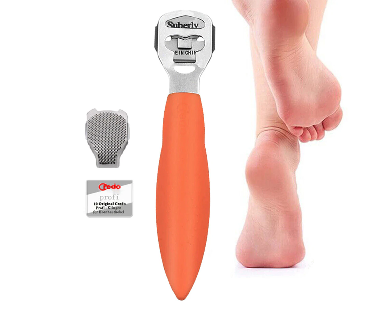 Foot Callus Shaver Hard Skin Corn Remover with 10 Blades -White