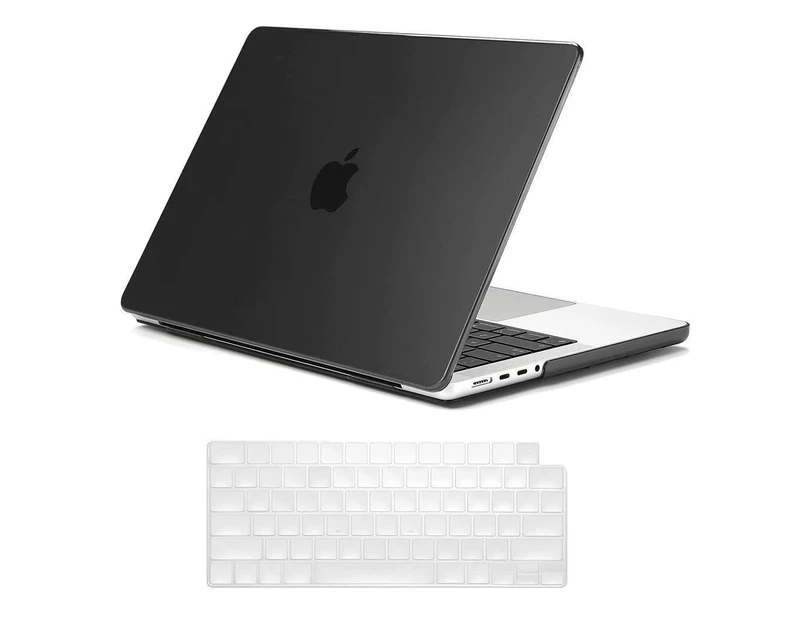 MacBook Pro 14 inch Case 2023 2022 2021 Release M2 A2779 A2442 M1 Pro/Max Chip with Touch ID, Hard Case Shell Cover and Keyboard Skin Cover Black
