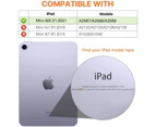Apple iPad mini 6 2021 Case, Genuine MOKO Soft TPU 360 Rotatable Transparent Back Shell Smart Cover for Apple - Grey Purple