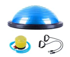 58cm Yoga Wave Speed Bosu Ball Semicircular Balance Thickened Beam Fitness Rehabilitation Training - Blue