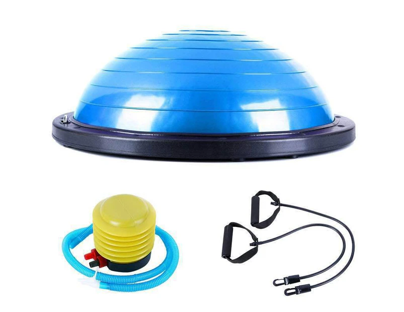 58cm Yoga Wave Speed Bosu Ball Semicircular Balance Thickened Beam Fitness Rehabilitation Training - Blue